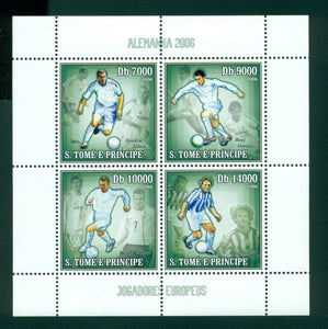 St. Thomas & Prince Scott #1580 MNH SHEET of 4 European Soccer Players CV$11+