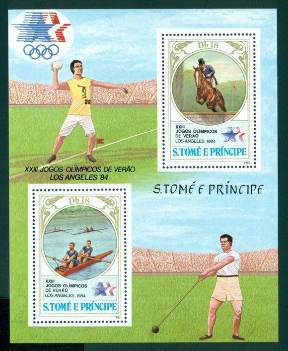 St. Thomas & Prince Scott #724//725b MNH S/S OLYMPICS 1984 Los Angeles $$
