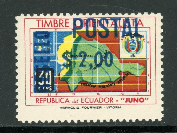 Ecuador Scott #783 MNH SCHG 2S on 30c (DBl) on Map of Ecuador $$