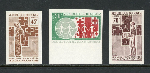 Niger Scott #215-217 MNH COLOR PROOFS Red Cross League 50th ANN $$ os1
