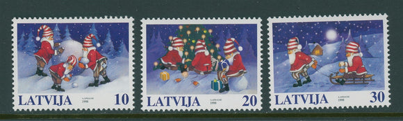 Latvia Scott #479-481 MNH Christmas 1998 Santa Claus CV$3+