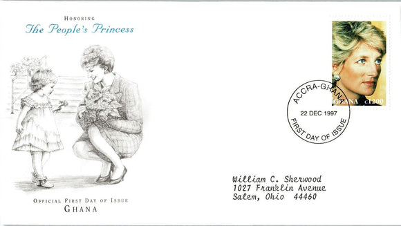 Princess Diana Memorial First Day Cover FDC - GHANA - SEE SCAN $$$