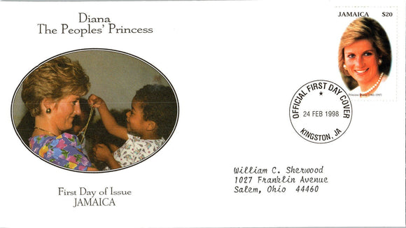 Princess Diana Memorial First Day Cover FDC - JAMAICA - SEE SCAN $$$