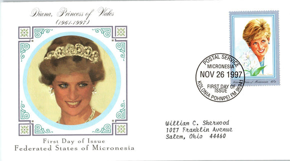 Princess Diana Memorial First Day Cover FDC - MICRONESIA - SEE SCAN $$$