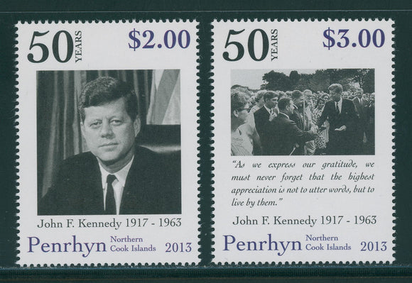 Penrhyn Island Scott #519-520 MNH John Kennedy 50th Memorial ANN CV$8+