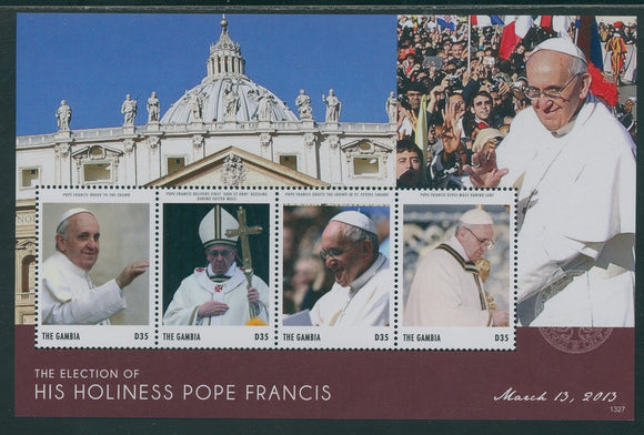 Gambia Scott #3517 MNH SHEET of 4 Election of Pope Francis CV$17+