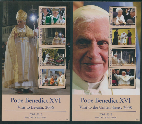 Ghana Scott #2754-2755 MNH SHEETS Visit of Pope Benedict to the U.S.A. CV$17+