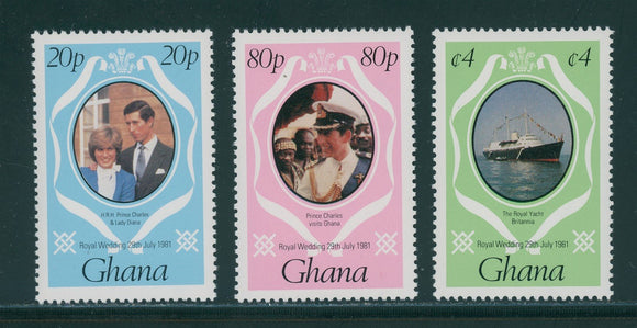 Ghana Scott #759//761 MNH Prince Charles and Lady Diana Wedding $$