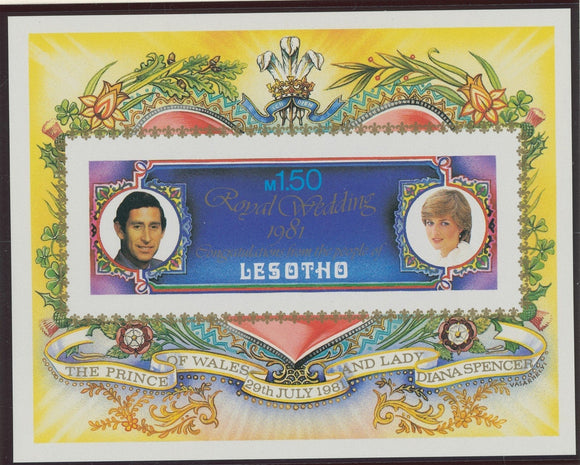 Lesotho Scott #337A IMPERF MNH S/S Prince Charles and Lady Diana Wedding CV$5+