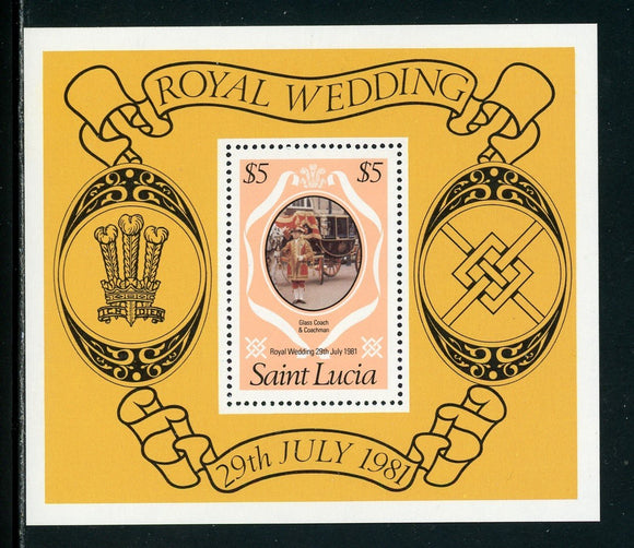 St. Lucia Scott #546 MNH S/S Prince Charles and Lady Diana Wedding $$