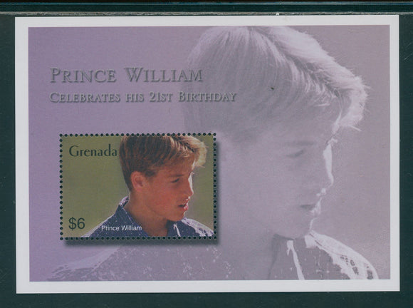 Grenada Scott #3880 MNH S/S Prince William 21st Birthday CV$4+
