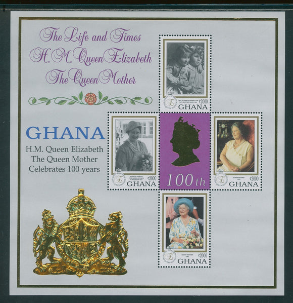 Ghana Scott #2124 MNH SHEET Queen Mother Elizabeth Centenary CV$7+