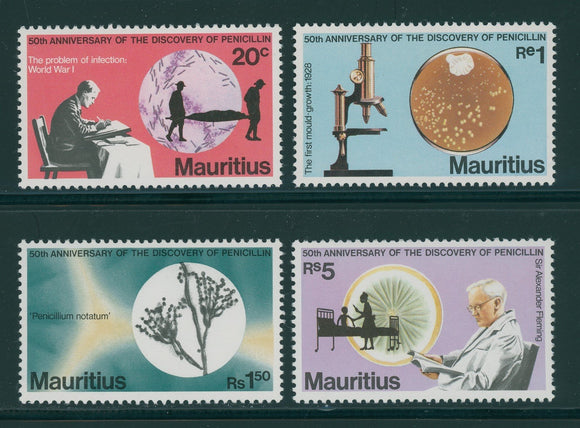 Mauritius Scott #465-468 MNH Discovery of Penicillin CV$7+ ish-1