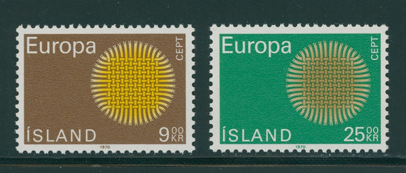 Iceland Scott #420-421 MNH Europa 1970 CV$6+