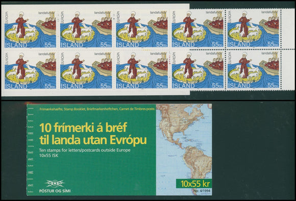 Iceland Scott #781 MNH BOOKLET of 10x55kr Europa CV$27+