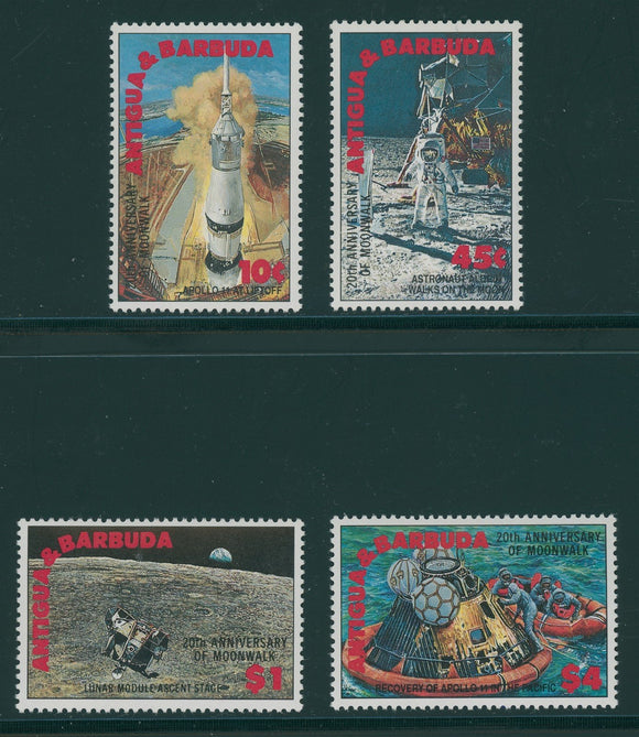 Antigua Scott #1258-1261 MNH Apollo 11 20th ANN CV$6+
