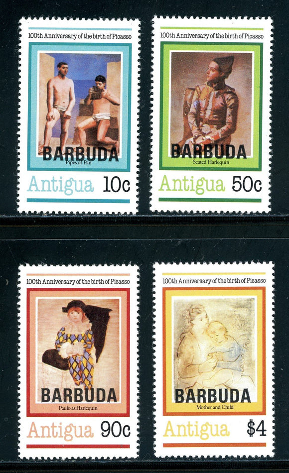 Barbuda Scott #488-491 MNH Picasso OVPT Barbuda CV$4+