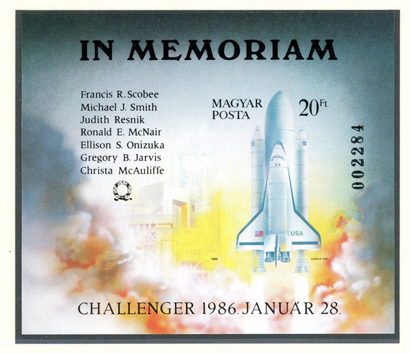 Hungary Scott #2971 IMPERF MNH S/S U.S. Space Shuttle Challenger CV$20+