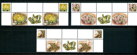 Namibia Scott #1129-1131 MNH PAIRS Flowers FLORA Margin w/Image CV$20+ os1