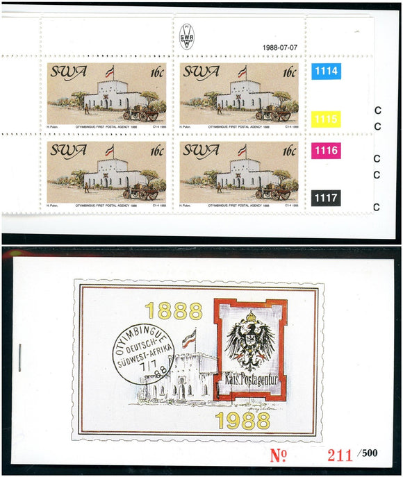 South West Africa Scott #602-605 MNH BOOKLET 4 BLKS of 4 Stamp Centenary $$