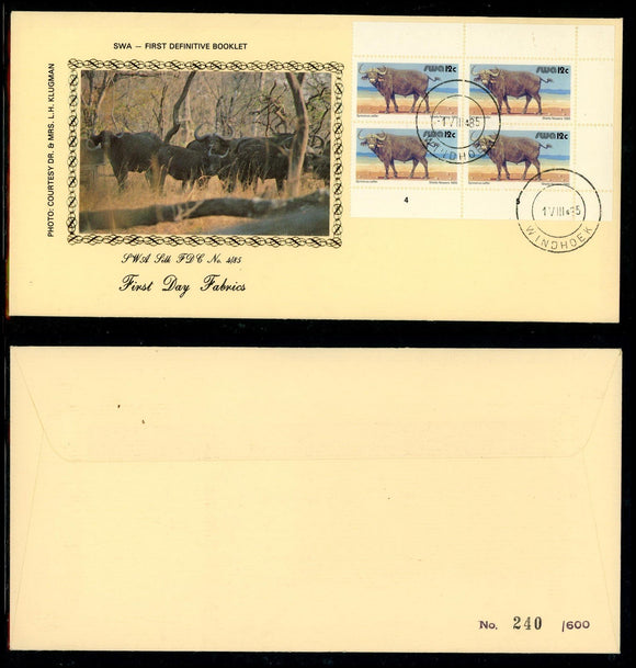 South West Africa Scott #456B FIRST DAY COVER Cape Buffalo FAUNA #240 of 600 $$