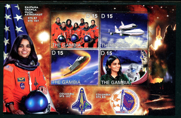 Gambia Scott #2727 MNH S/S Kalpana Chawla Challenger Space Shuttle Crew CV$8+