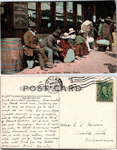 1908 Postcard from Seattle of Puget Sound Indians "Siwah" sent to Wisconsin $