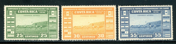 Costa Rica Scott #C121-C123 MH Central America Soccer Championships CV$6+