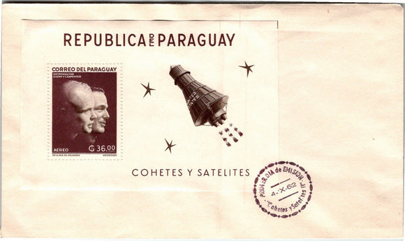 Paraguay Scott #706 S/S FIRST DAY COVER U.S. Astronauts Space $$ 377242