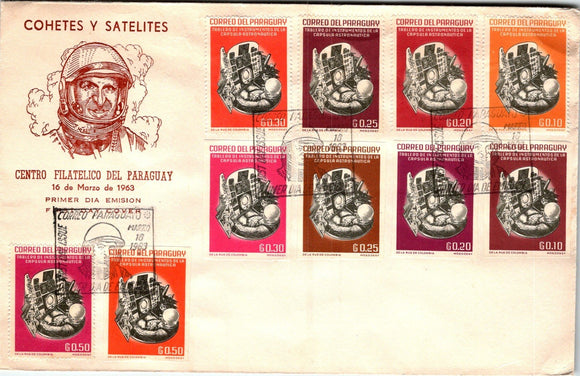 Paraguay Scott #744-751 FIRST DAY COVER Schirra U.S. Astronaut Space $$ 377295
