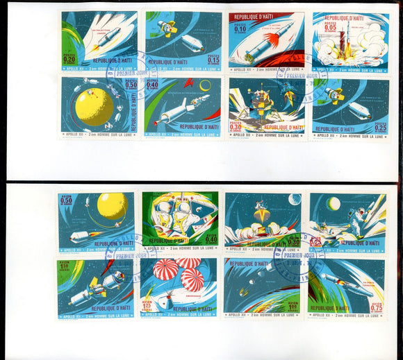 Haiti Scott #639-639O FIRST DAY COVERS Apollo 12 Space Mission $$ 378181