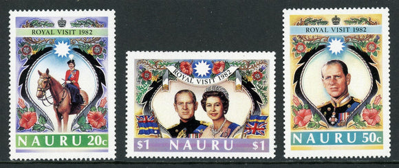 Nauru Scott #257-259 MNH Visit of Queen Elizabeth II/Prince Phillip CV$2+ 378421