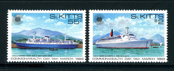 St. Kitts Scott #106-107 MNH Commonwealth Day 1983 $$ 378460