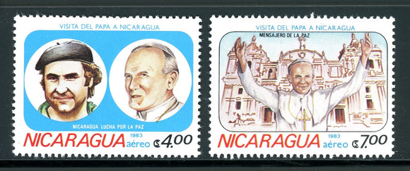 Nicaragua Scott #1227-1228 MNH Visit of Pope John Paul II HIVALS CV$5+ 378537