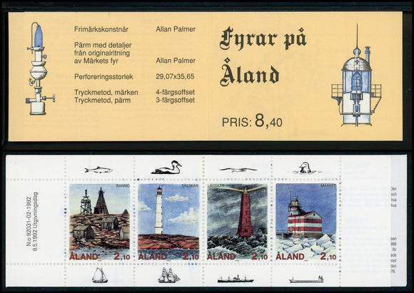 Aland Islands Scott #67a MNH BOOKLET Lighthouses CV$20+ 383148 ish-1