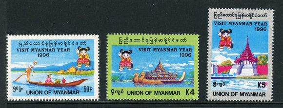 Burma Scott #328-330 MNH Visit Myanmar Year CV$12+ 384100