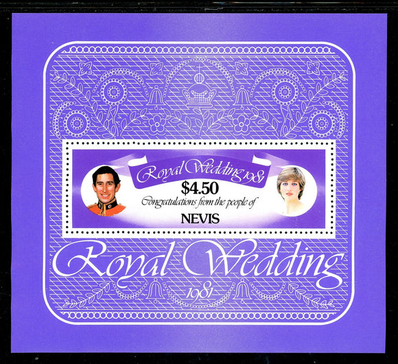 Nevis Scott #141 MNH S/S Prince Charles Lady Diana Wedding $$ 384161