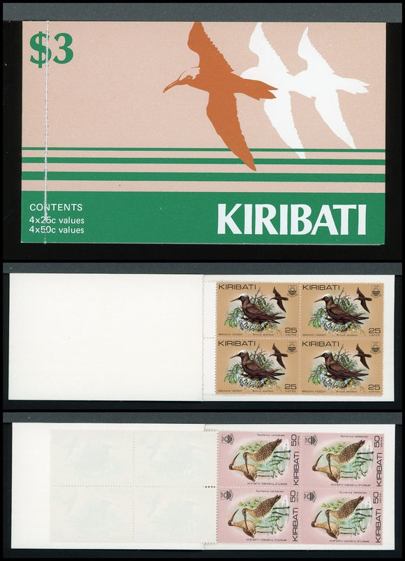 Kiribati Scott #392A//396 MNH BOOKLET 2 PANES of Birds 25c and 50c CV$14+ 384216