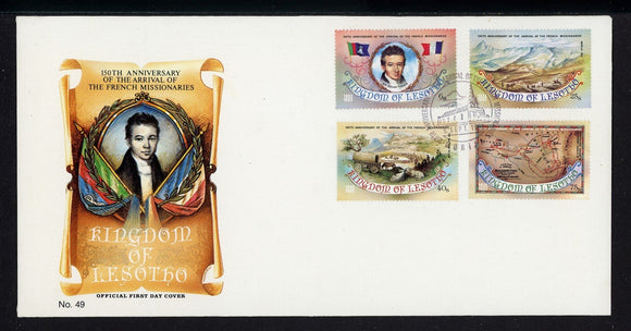 Lesotho Scott #408-411 FIRST DAY COVER French Missionaries' Arrival ANN $$