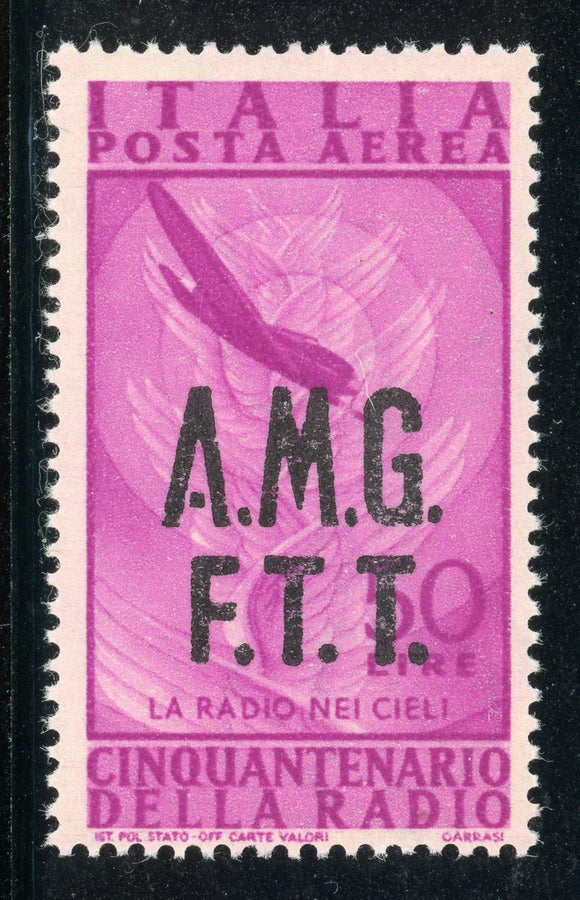 AMG-FTT Trieste MNH: Scott #C12 50L Radio Issue (1947) #1 CV$21+