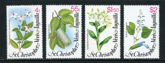 St. Kitts-Nevis Scott #393-396 MNH Flowers FLORA CV$3+ 395934
