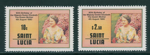 St. Lucia Scott #501-502 MNH Queen Mother Elizabeth's 80th Birthday $$ 395988