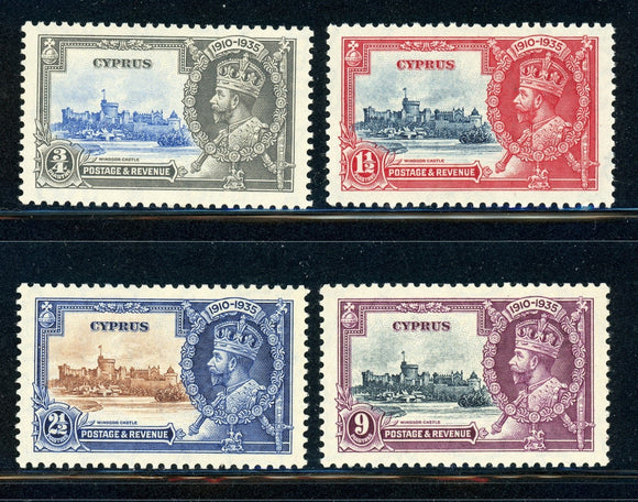 CYPRUS MLH: Scott #136-139 KGV Silver Jubilee Issue CV$39+