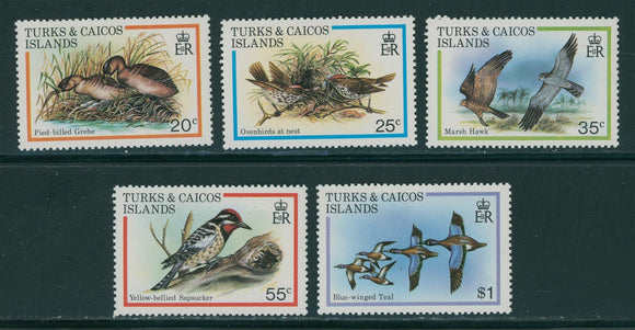 Turks & Caicos Scott #425-429 MNH Birds FAUNA CV$7+ 406787