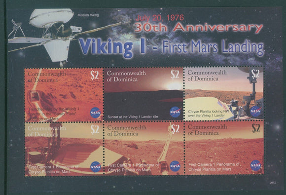 Dominica Scott #2578 MNH SHEET of 6 First Mars Landing SPACE ANN CV$9+ 408646
