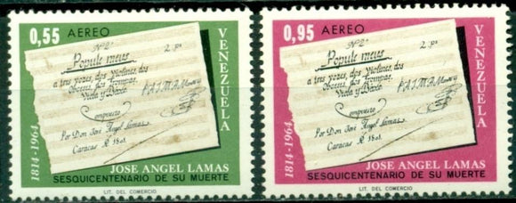 Venezuela Scott #C925-C926 MNH Death of José Angel Lamas Music $$