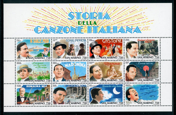 San Marino Scott #1367 MNH S/S History of Italian Song CV$10+ 409870 ISH