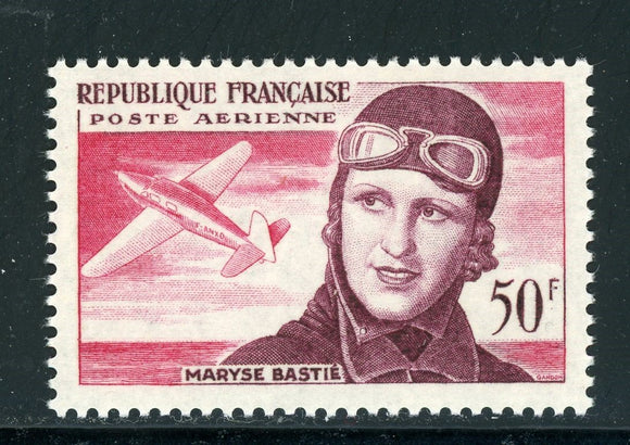 France Scott #C33 MNH Marie Bastié and Plane CV$5+ 409987 ISH