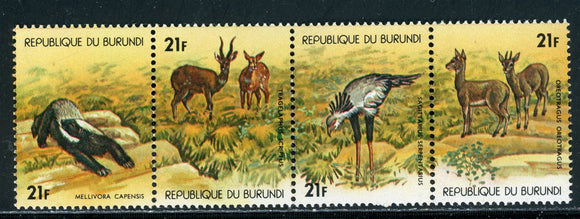 Burundi Scott #521 MNH STRIP of 4 Wildlife FAUNA CV$17+ 410142 ISH