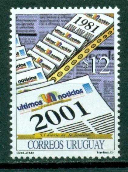 Uruguay Scott #1927 MNH Ultimas Noticias Newspaper CV$8+